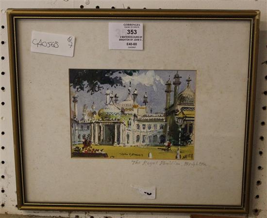 2 watercolours of Brighton by John V Emmes